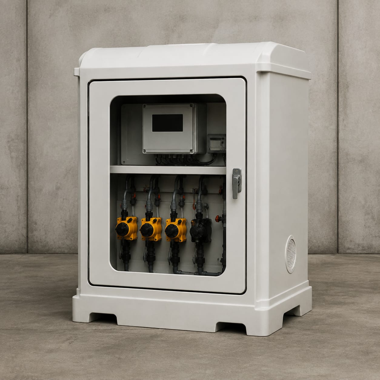 FRP dosering systeem omkasting